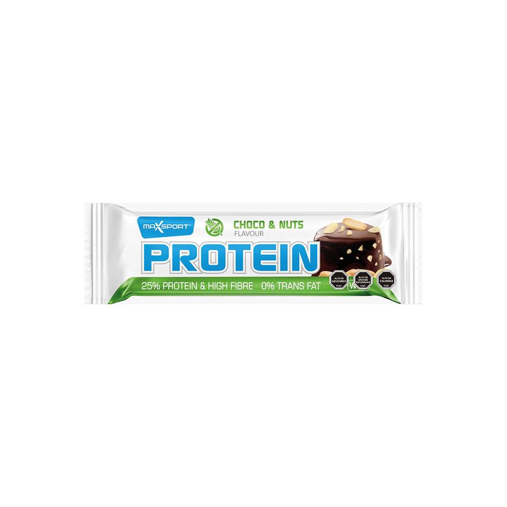 Maxsport protein chocolate & nuts de 60gr BARRAS PROTEICAS MC