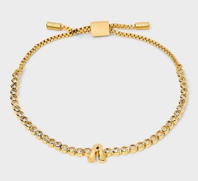 SUGARFIX Baublebar Crystal Initial a Chain Bracelet, 8 In, Gold