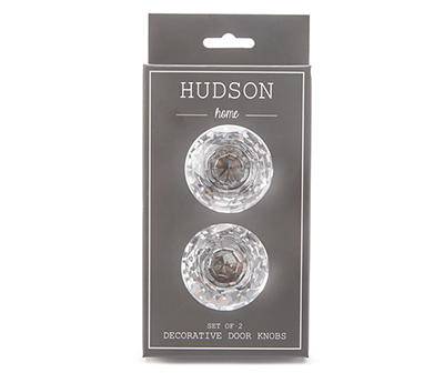 Hudson Home Clear Crystal Door Knobs (2 ct)