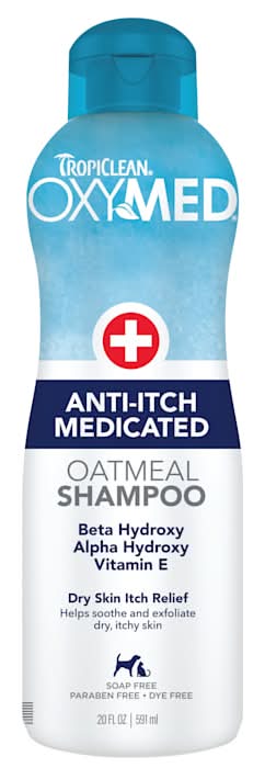 TropiClean OxyMed Medicated Anti Itch Oatmeal Shampoo for Pets, 20 fl. oz.