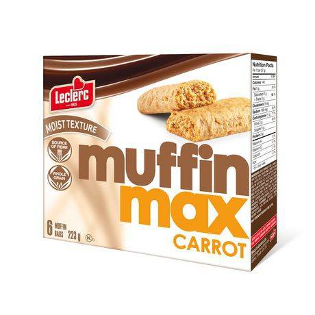 Leclerc barres muffin de carottes muffin max (223 g / 6 barres muffin) - muffinmax carrot bars (223 g)