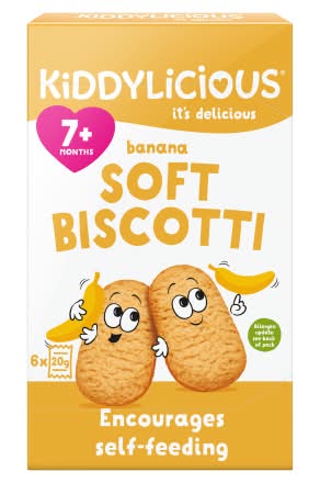 Kiddylicious Biscotti Banana Baby Snack 7 Months+ (20g)