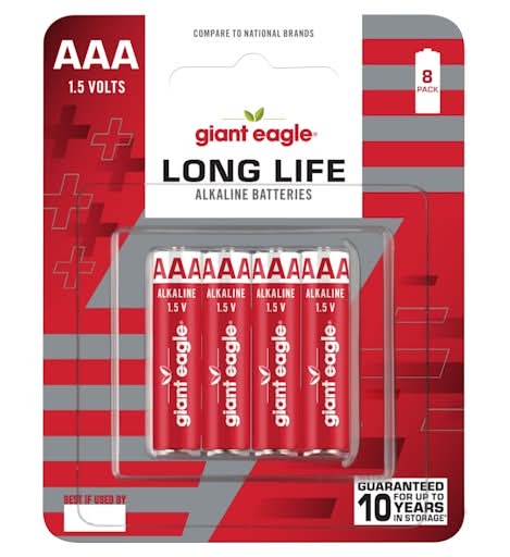 Giant Eagle Aaa 1.5 Volts Long Life Alkaline Batteries (8 ct)