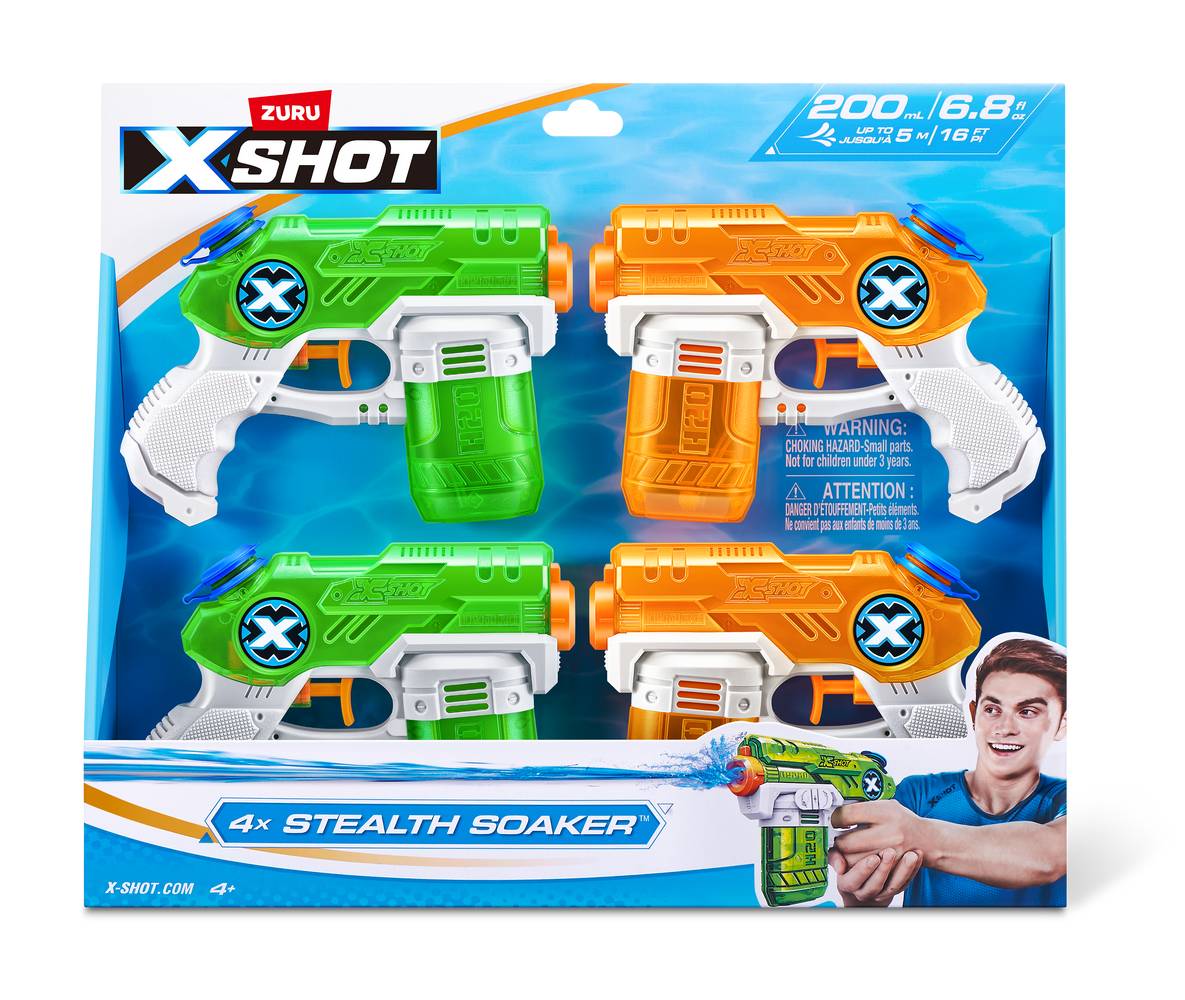 ZURU Xshot Water Stealth Soaker Water Blasters (4 pack)