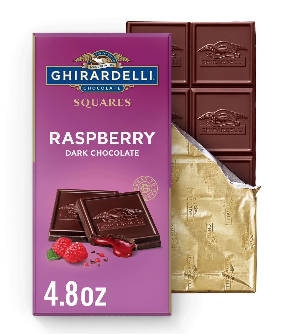 Ghirardelli Squares Dark Chocolate, Raspberry (4.8 oz)