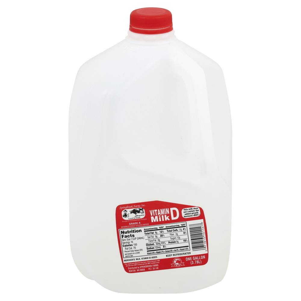 Springbrook Farms Inc. Springbrook Farms Milk (1 gal)