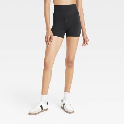 All In Motion Everyday Soft Ultra High-Rise Bike Shorts, S, Black