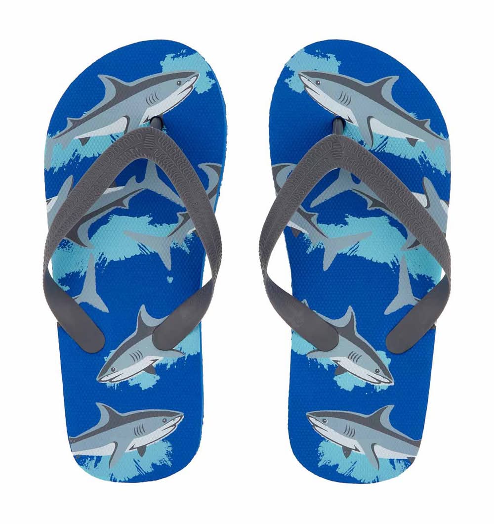 Summer Boys Shark Printed Flip Flops Small