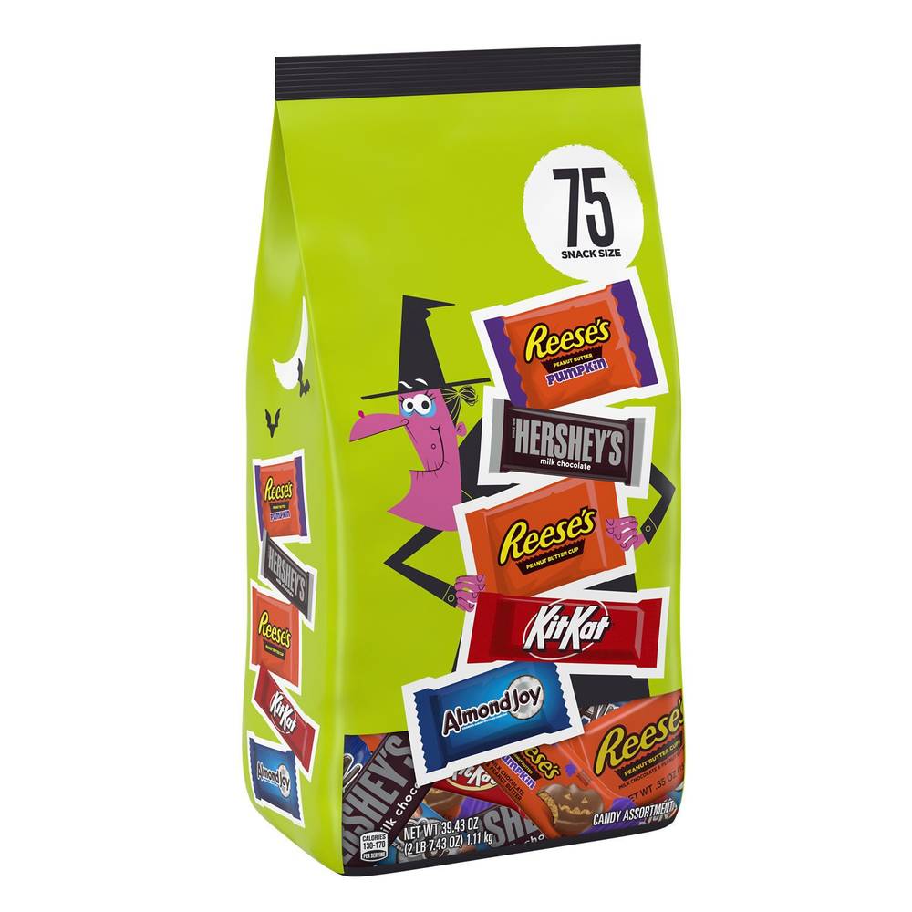 Hershey'S, Assorted Flavored Snack Size, Halloween Candy Variety Bag, 75 Ct, 39.43 Oz