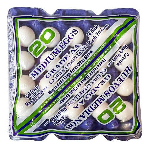 California Ranch Fresh Medium White Eggs (20 ct)