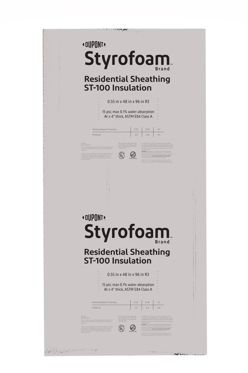 STYROFOAM R-2.75, 0.55-in x 4-ft x 8-ft Residential Sheathing Faced Polystyrene Board Insulation | 12086057