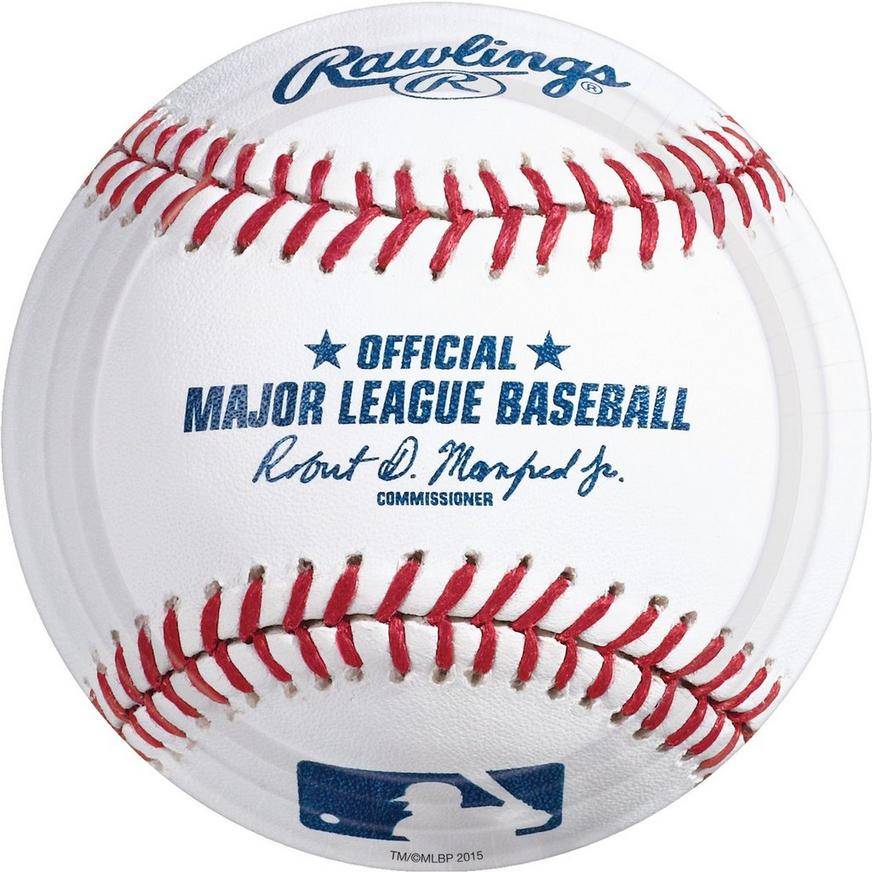 Rawlings Mlb Baseball Paper Lunch Plates (9 inches)