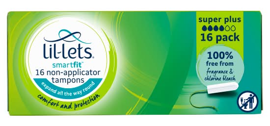 Lil-Lets Smartfit Non-Applicator Super Plus Tampons (16 pack)