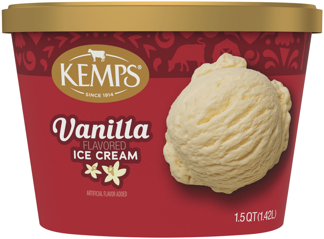 Kemps Old Fashioned Ice Cream, Vanilla (48 fl oz)