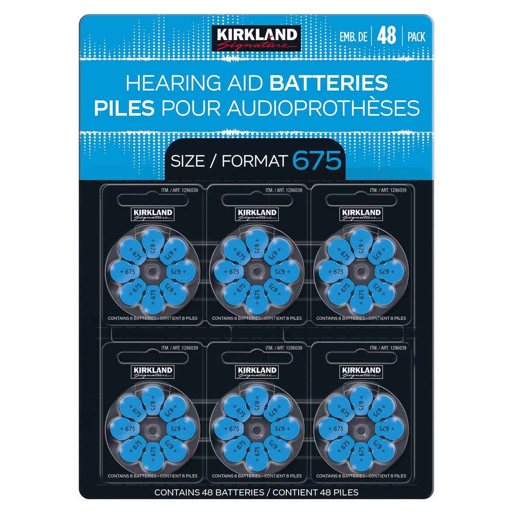 Kirkland Signature Hearing Aid Batteries, 675 (48 ct)