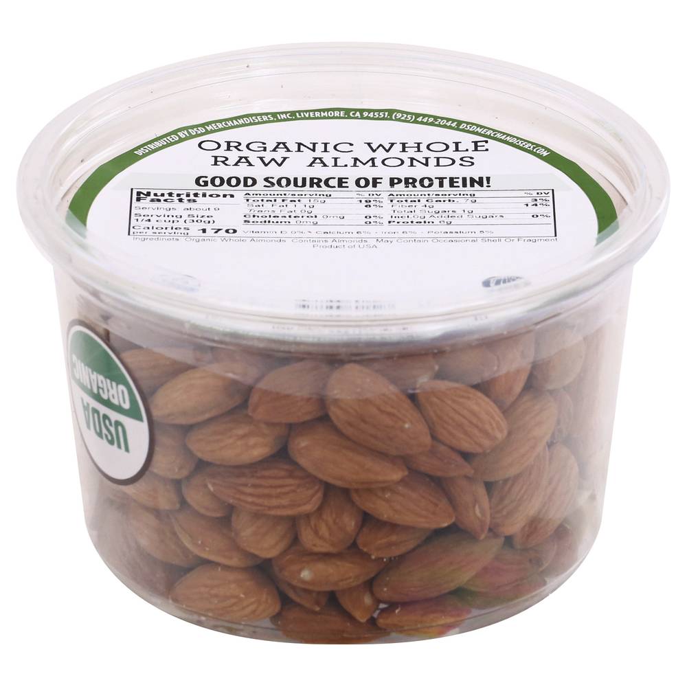 DSD Merchandisers Organic Whole Raw Almonds (10 oz)