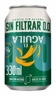 Cerveza El Águila sin filtrar 0,0 alcohol lata 33 cl.