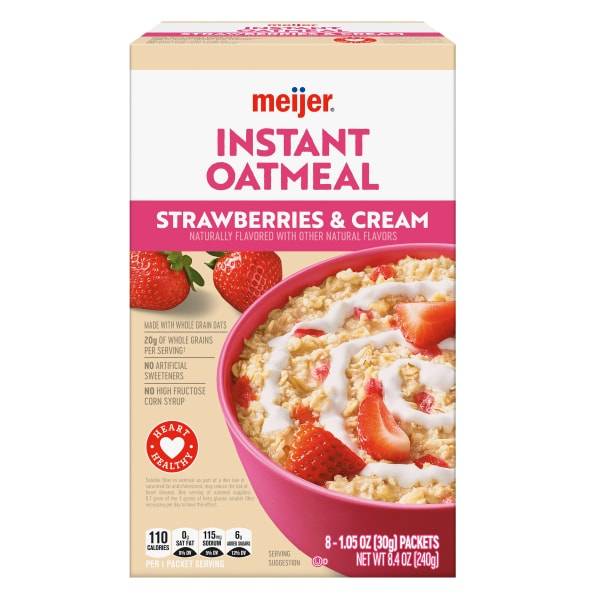 Meijer Strawberries & Cream Instant Oatmeal (10 ct)