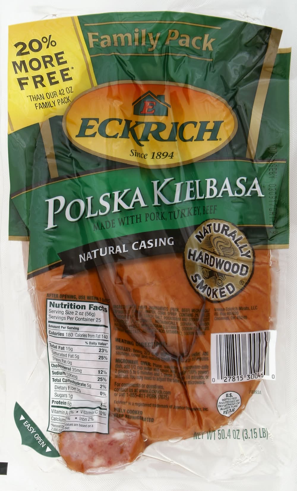 Eckrich Natural Casing Polska Kielbasa (50.4 oz)