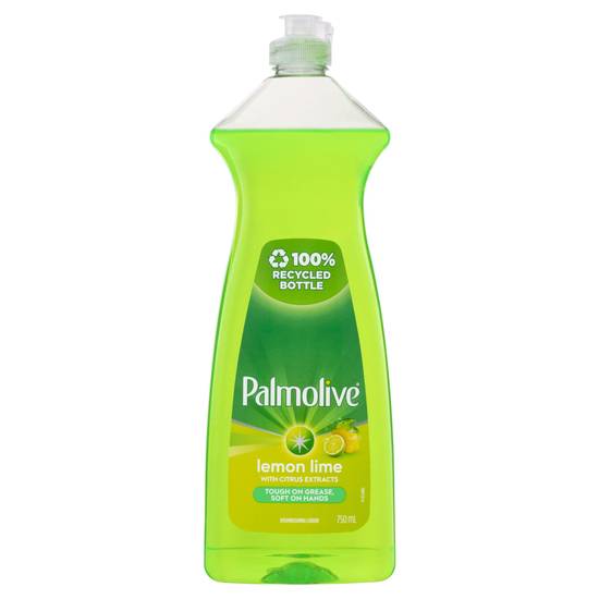 Palmolive Regular Dishwashing Liquid Lemon Lime With Citrus Extracts Tough On Grease 750mL