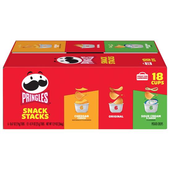 Pringles Snack Stacks Variety pack Potato Crisps (18 ct)