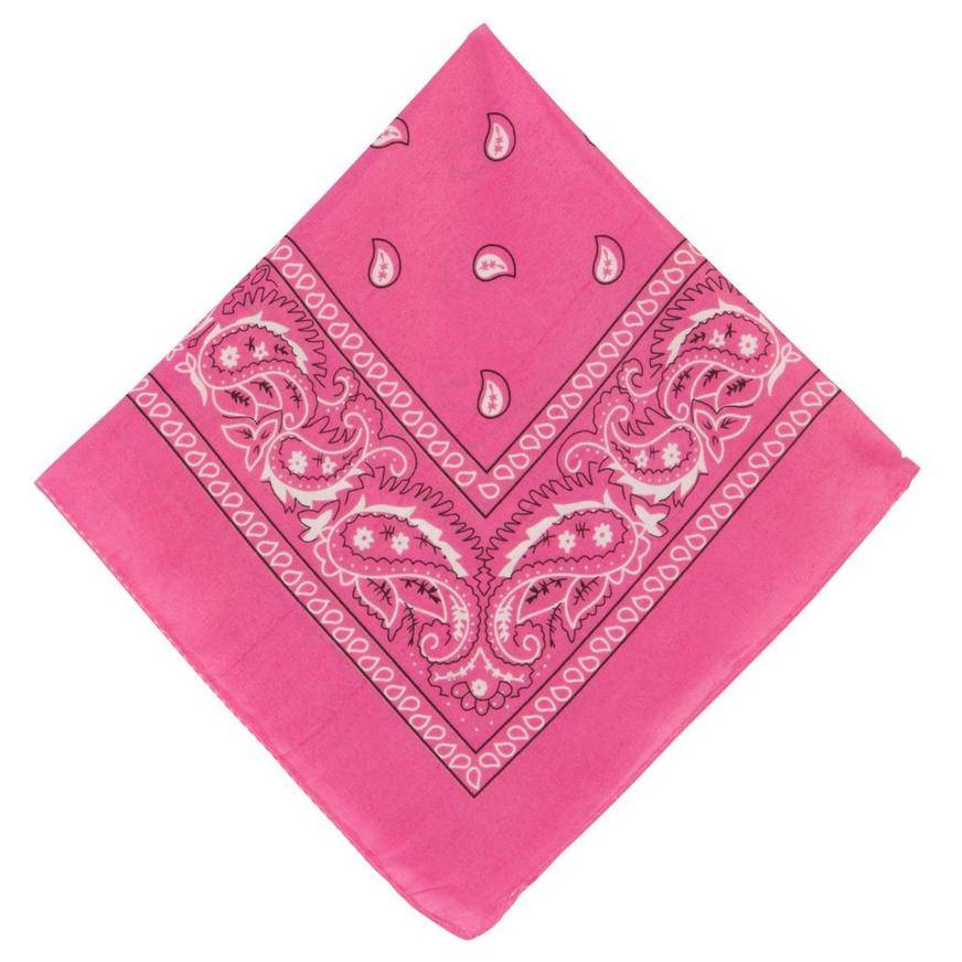 Pink Paisley Bandana, 20in x 20in