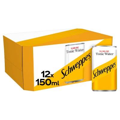 Schweppes Slimline Tonic Water Soft Drink (12 ct, 150 ml)