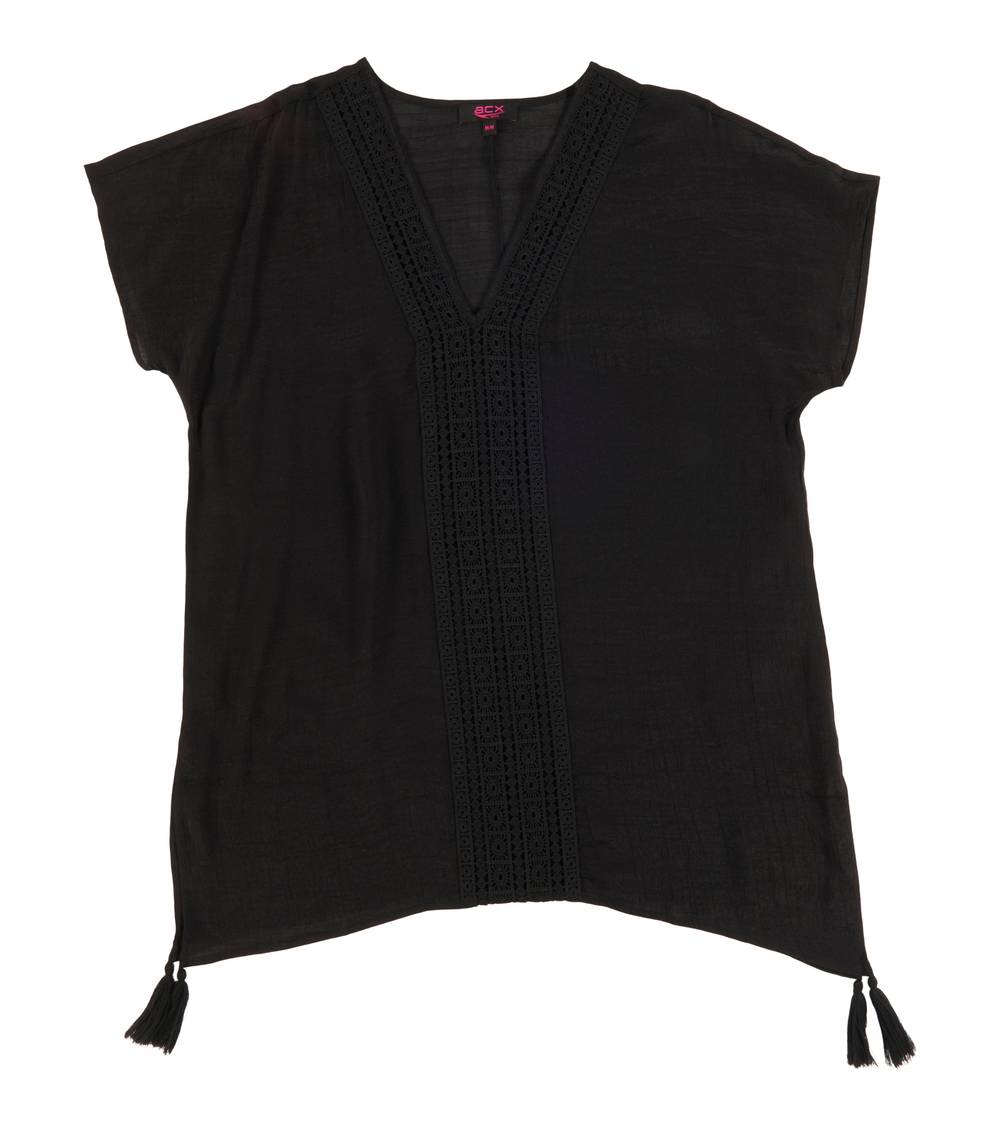 Couvre-maillot à pampilles ACX Active pour femmes (P, Anthracite) / ACX Active Women's Tassle Cover Up (S, Anthracite)