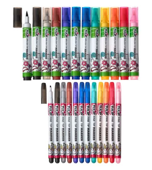 Tulip Ultimate Fabric Markers, Rainbow (24 ct)