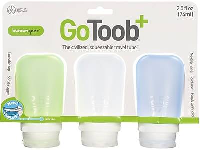 Humangear GoToob Silicone Travel Toiletry Tube, Assorted Colors (HG0184)
