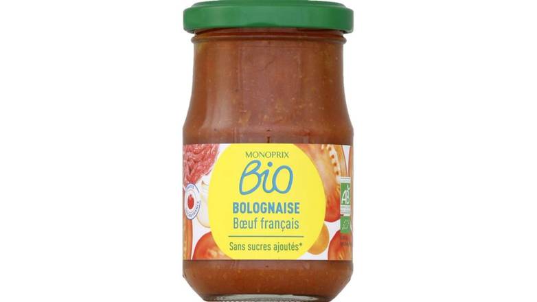 Monoprix - Sauce bolognaise boeuf français sans sucres ajoutés bio