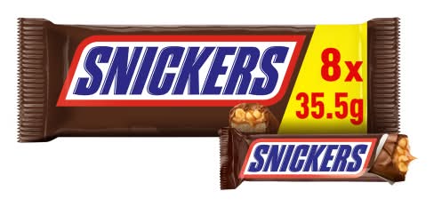 Snickers Caramel Nougat Peanuts & Milk Chocolate Snack Bars Multipack (8 x 35.5g)