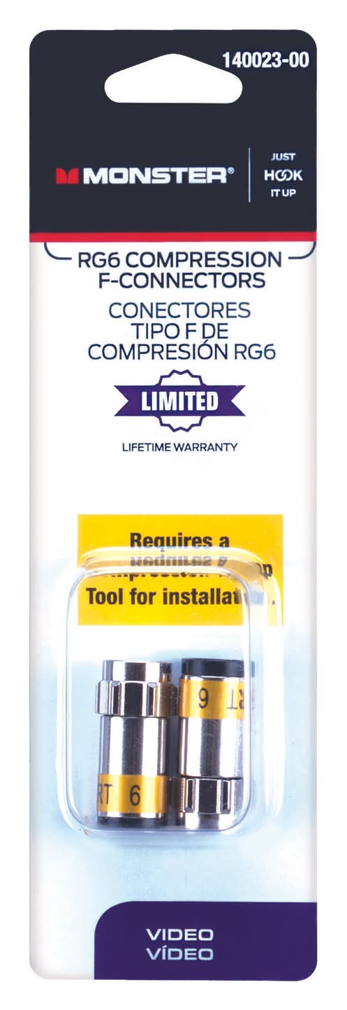 Monster Energy Just Hook It Up Compression Rg6 Compression  Connector 2 Pk