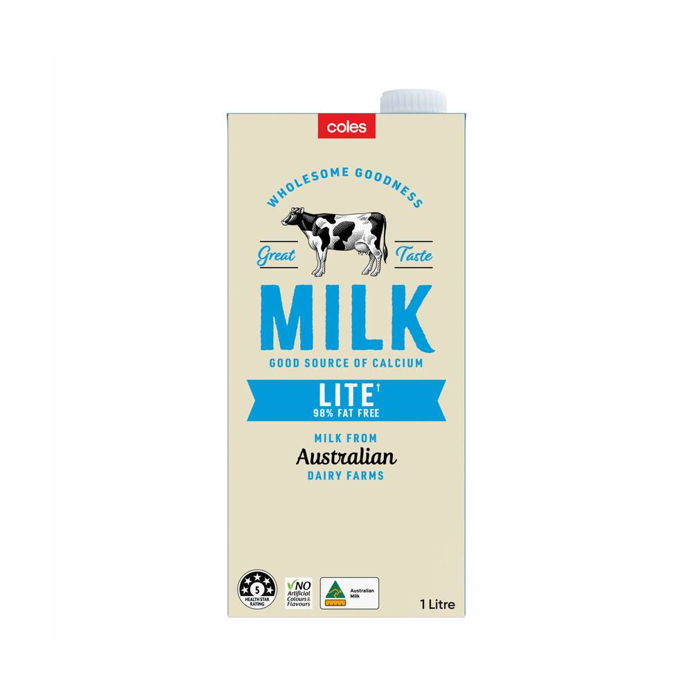 Coles Australian Lite Long Life Milk 1L