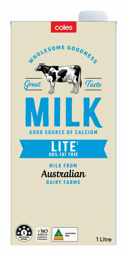 Coles Australian Lite Long Life Milk (1L)