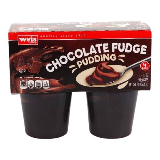 Weis Quality Pudding Chocolate Fudge Flavored 4 Pack