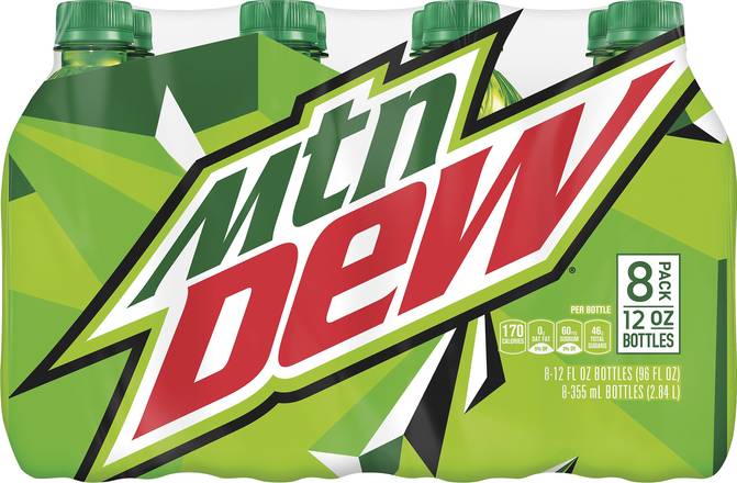 Mtn Dew Soda Bottles (8 pack, 12 fl oz)