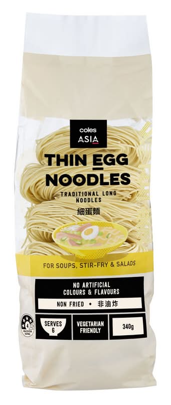 Coles Asia Thin Egg Noodles (340g)