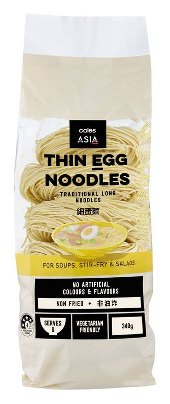 Coles Asia Thin Egg Noodles (340g)