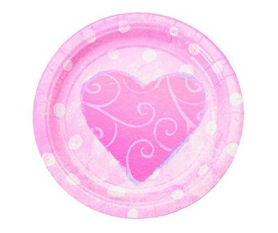 Heart & Polka Dot Paper Plates (12 ct)