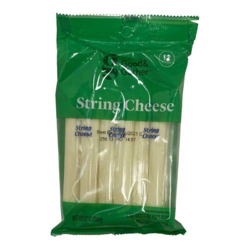 Good & Gather Low-Moisture Part-Skim Mozzarella String Cheese (12 oz, 12 ct)