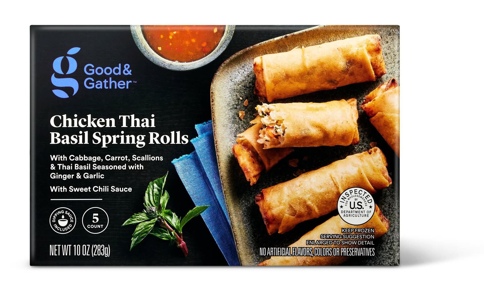 Good & Gather Frozen Chicken Thai Basil Spring Rolls (10 oz, 5 ct)