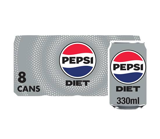 Diet Pepsi Cola Can 8 x 330ml