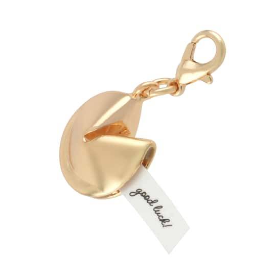 Bead Landing Gold Fortune Cookie Charm, 16 mm