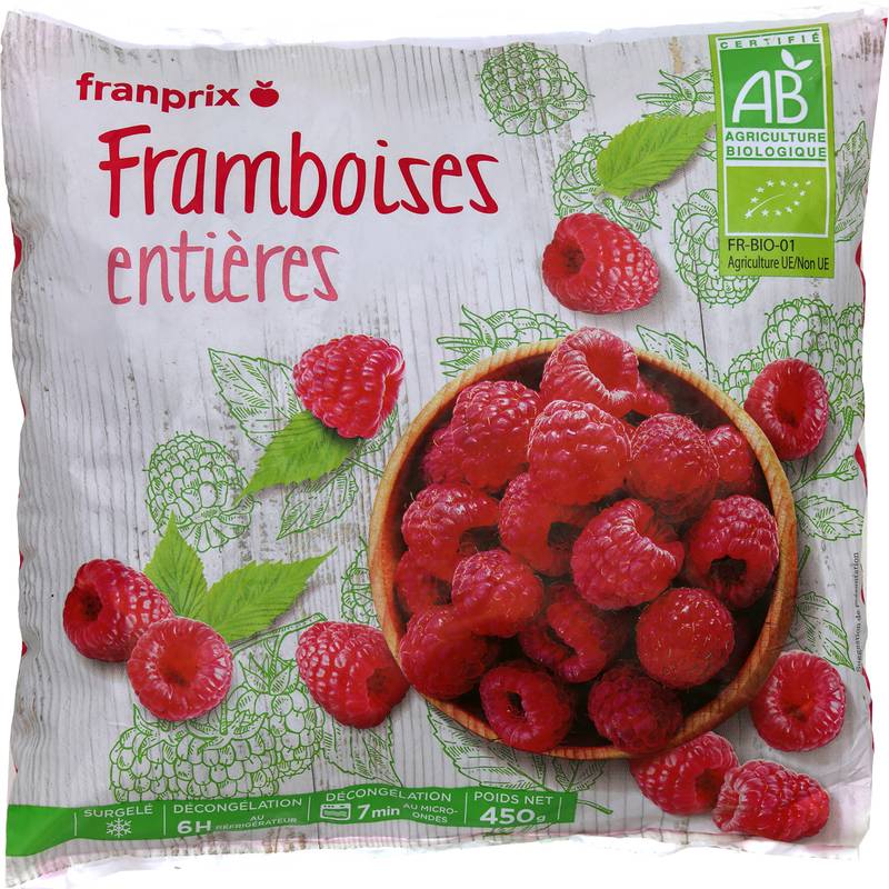 Franprix - Framboises entières bio (450g)