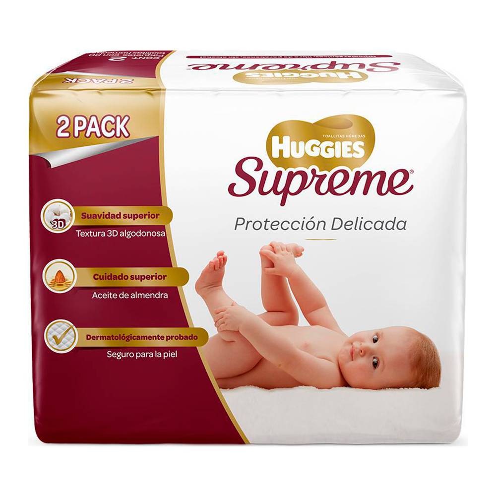 Huggies · Toallas húmedas supreme protección delicada (2 x 80 un)