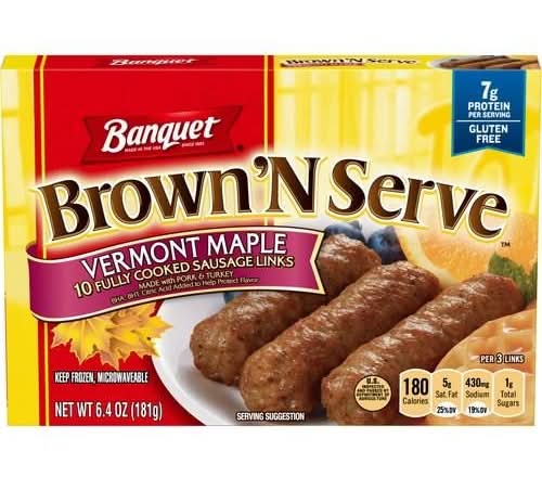 Banquet Brown ‘N Serve Fully Cooked Sausage Links, Vermont Maple (6.4 oz, 10 ct)