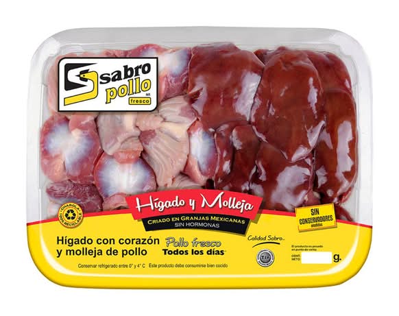 Sabropollo hígado + molleja (unidad: 1 kg aprox)