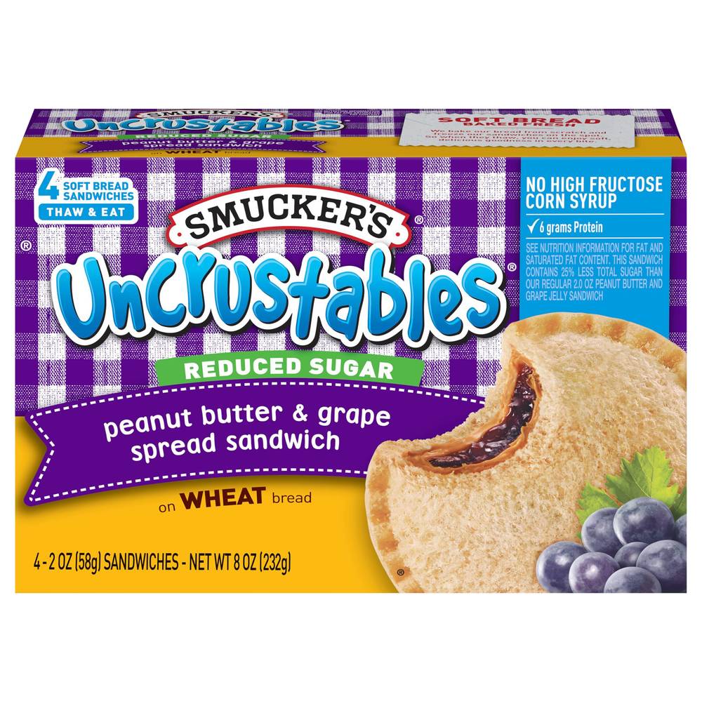 Smucker's Uncrustables Peanut Butter & Grape Spread Sandwiches (8 oz)