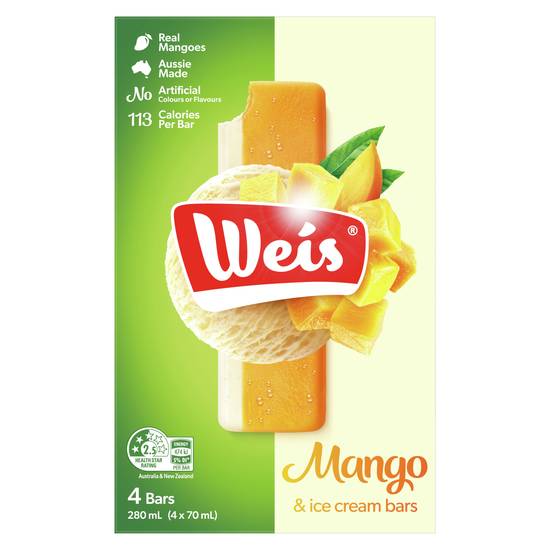 Weis Mango Ice Cream Bars 280ml (4 pack)